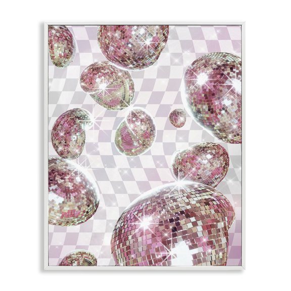Stupell Industries Art Deco Pastel Disco Ball Pattern White Framed Giclee Art, 16 x 20, by Ziwei Li