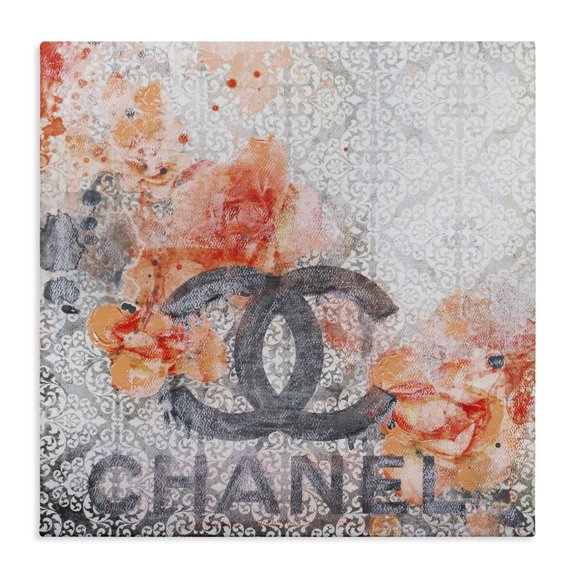 Stupell Industries Art Deco Patterned Floral Fashion Brand Collage Canvas Art, 24 x 24, by Irena Orlov