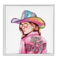 thumbnail image 1 of Stupell Industries Art Deco Pink Disco Cowgirl White Framed Giclee Art, 24 x 24, by Amanda Greenwood, 1 of 7