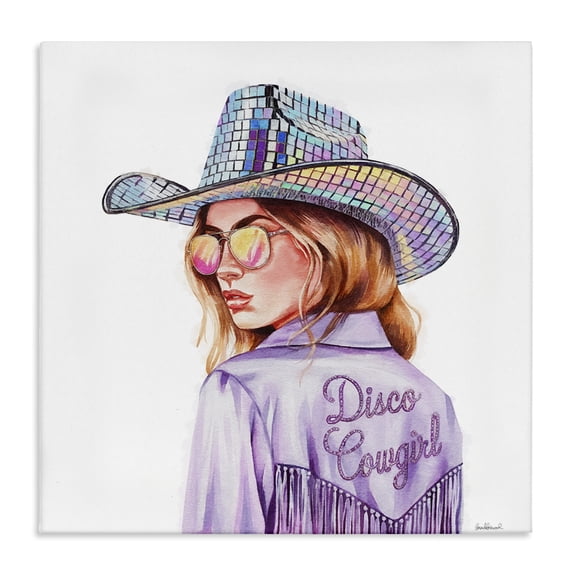 Stupell Industries Art Deco Purple Disco Cowgirl Canvas Art, 30 x 30, by Amanda Greenwood