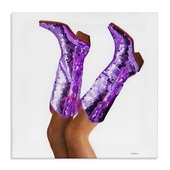 Stupell Industries Art Deco Purple Glam Cowgirl Boots Canvas Art, 17 x 17, by Amanda Greenwood