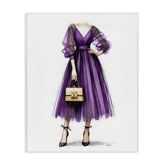 Stupell Industries Art Deco Purple Glam Dress Canvas Art, 30 x 40, by Amanda Greenwood