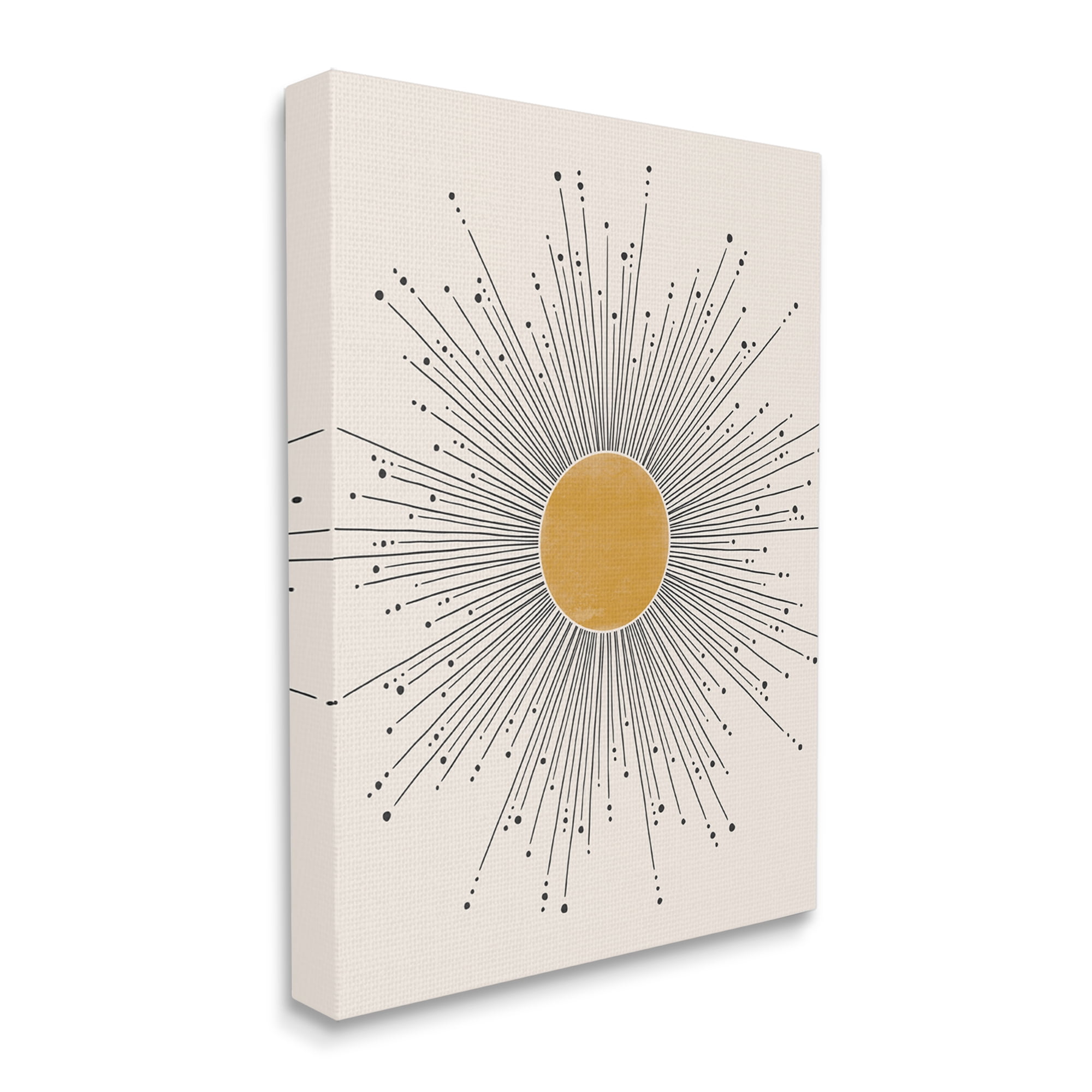 Art Deco Yellow Sunburst Geometric Canvas Wall Art, 16 x 20