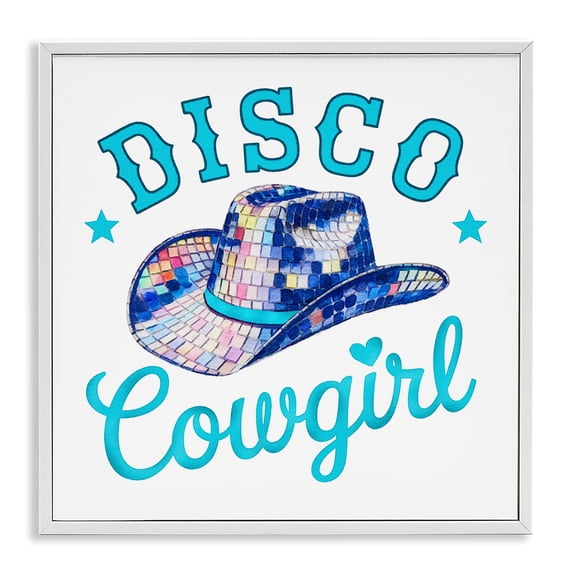 Stupell Industries Art Deco Turquoise Disco Cowgirl White Framed Giclee Art, 17 x 17, by Amanda Greenwood