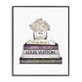thumbnail image 1 of Stupell Industries Art Deco White Flower Bookstack Black Framed Giclee Art, 11 x 14, by Amanda Greenwood, 1 of 7