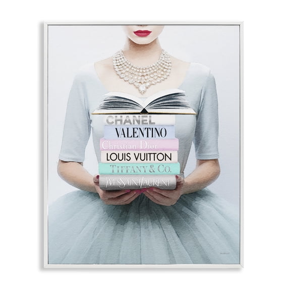 Stupell Industries Art Deco Woman with Glam Books White Framed Giclee Art, 24 x 30, by Amanda Greenwood