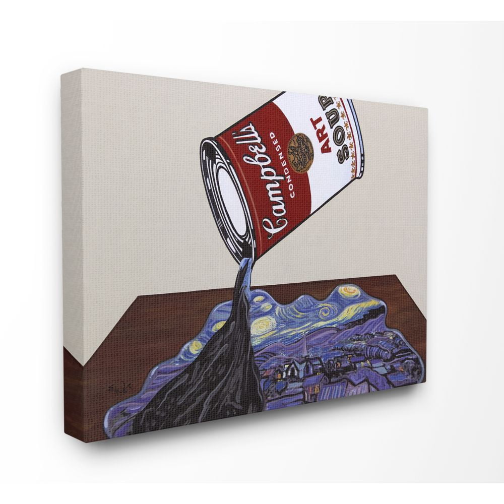 Stupell Industries Art Soup Van Gogh Andy Warhol Parody Modern Design Canvas Wall Art by Eric Waugh