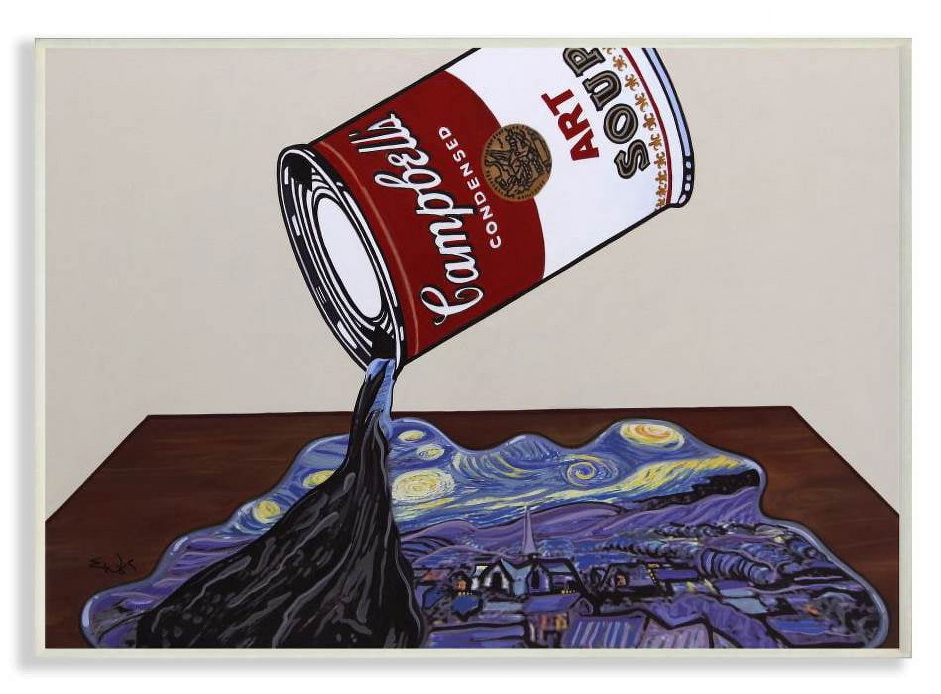 Stupell Industries Art Soup Van Gogh Andy Warhol Parody Modern Design Wall Plaque by Eric Waugh