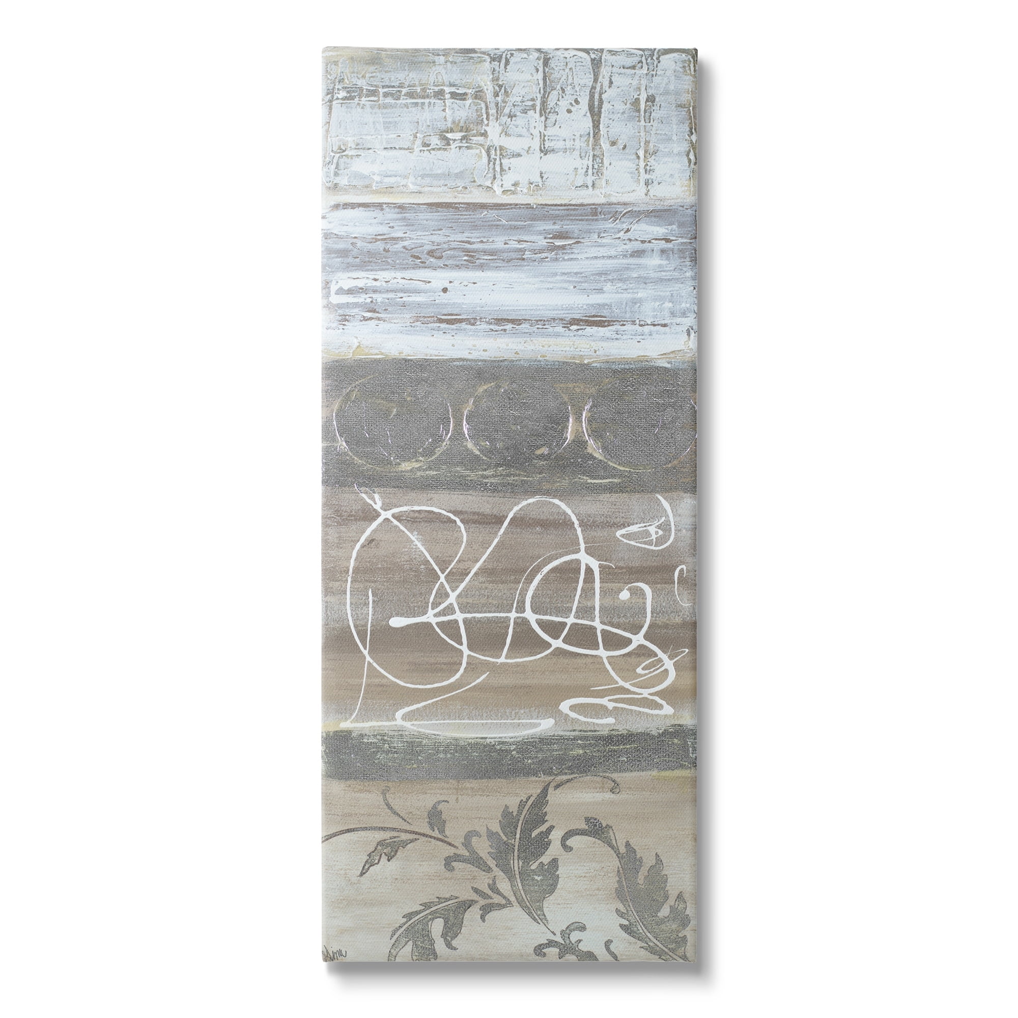 Stupell Industries Artistic Organic Sediment Pattern Abstract Line Floral Layers,13 x 30, Design by Gina Ritter
