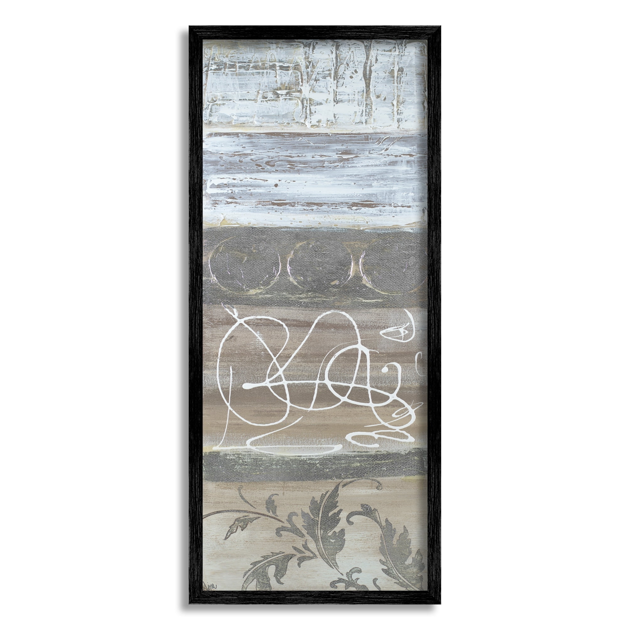 Stupell Industries Artistic Organic Sediment Pattern Abstract Line Floral Layers,13 x 30, Design by Gina Ritter