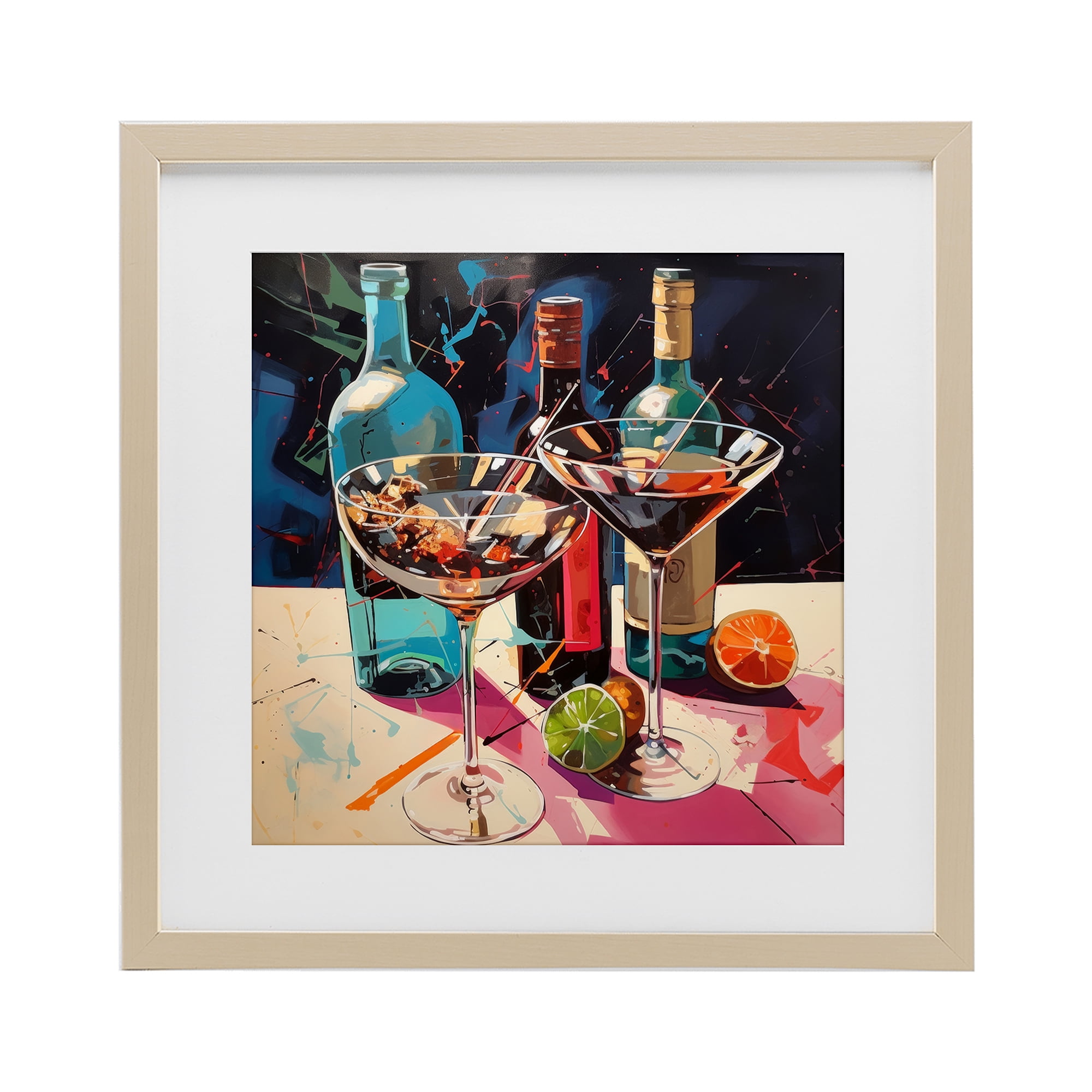 Stupell Industries Artsy Cocktails of Every Sip Birch Framed Print Under Glass, design by Lazar Studio