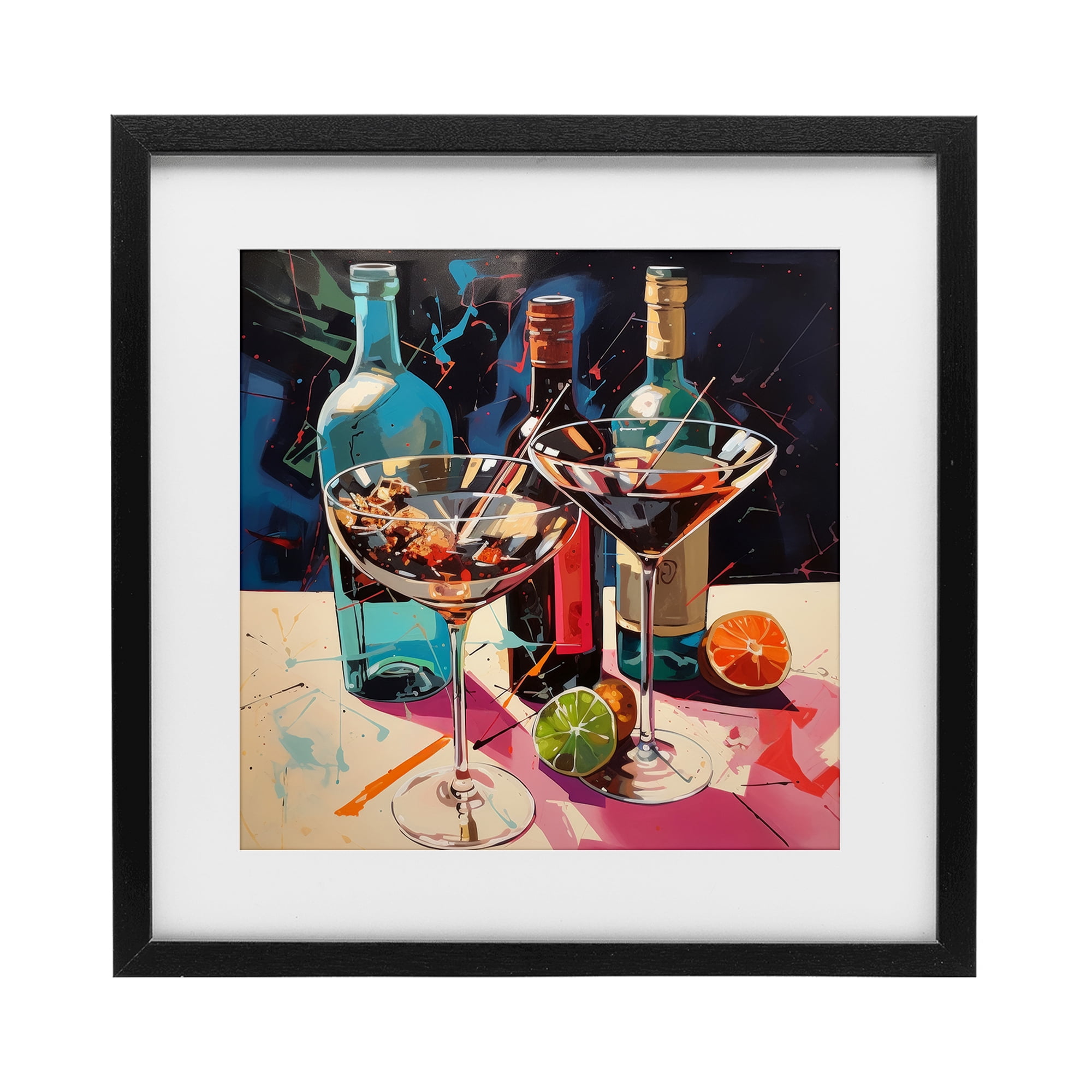 Stupell Industries Artsy Cocktails of Every Sip Black Framed Print Under Glass, design by Lazar Studio