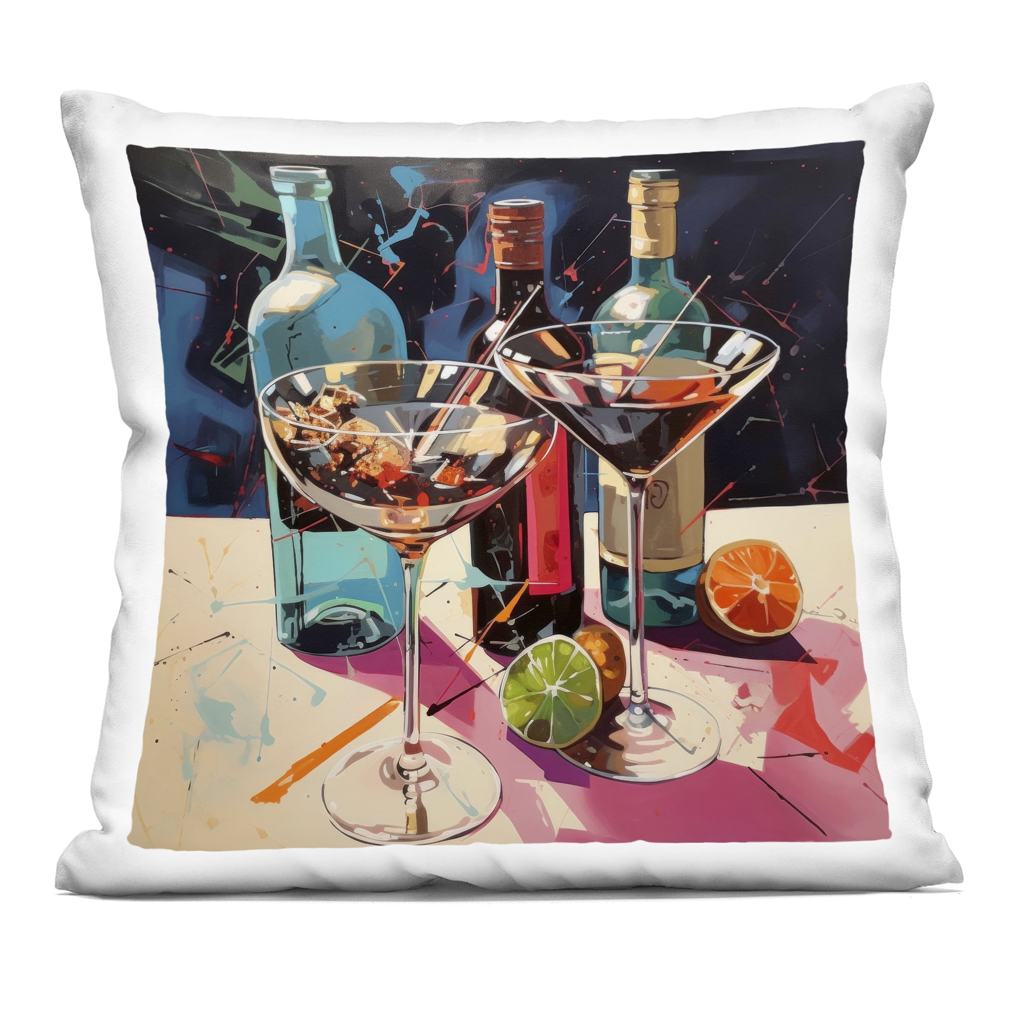 Stupell Industries Artsy Cocktails of Every Sip Decorative Printed Throw Pillow, design by Lazar Studio, 18 x 7 x 18
