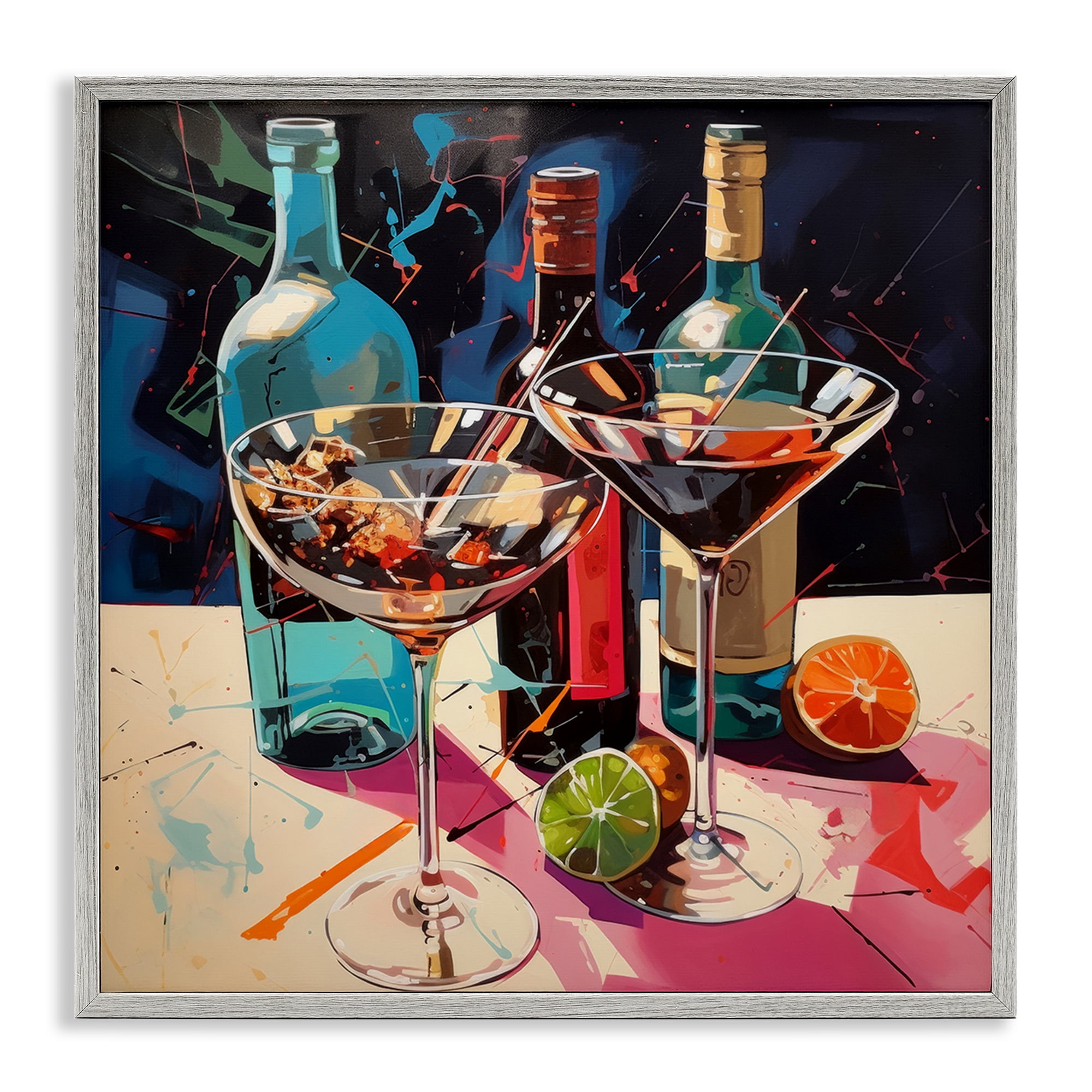 Stupell Industries Artsy Cocktails of Every Sip Gray Framed Giclee Art, design by Lazar Studio