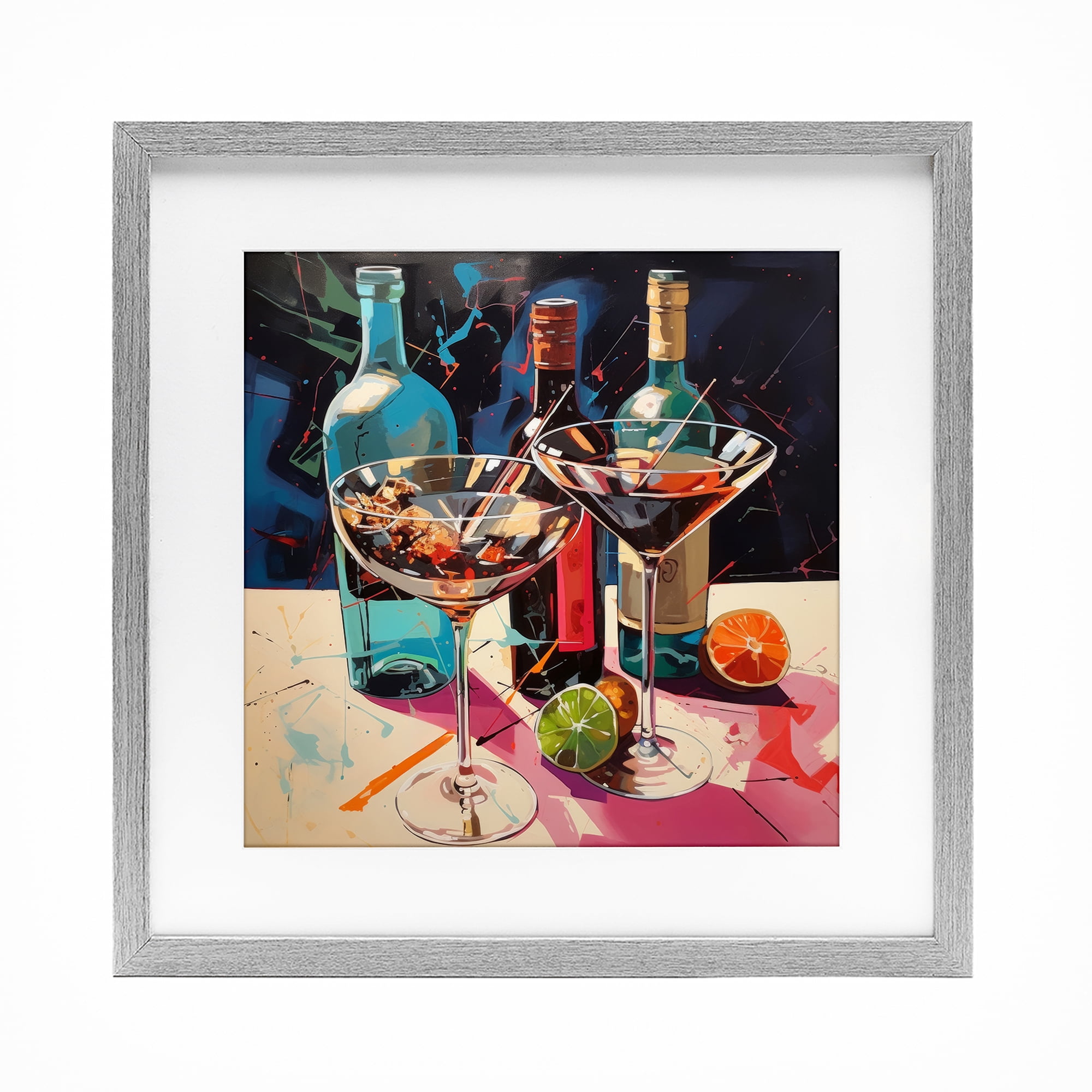 Stupell Industries Artsy Cocktails of Every Sip Gray Framed Print Under Glass, design by Lazar Studio