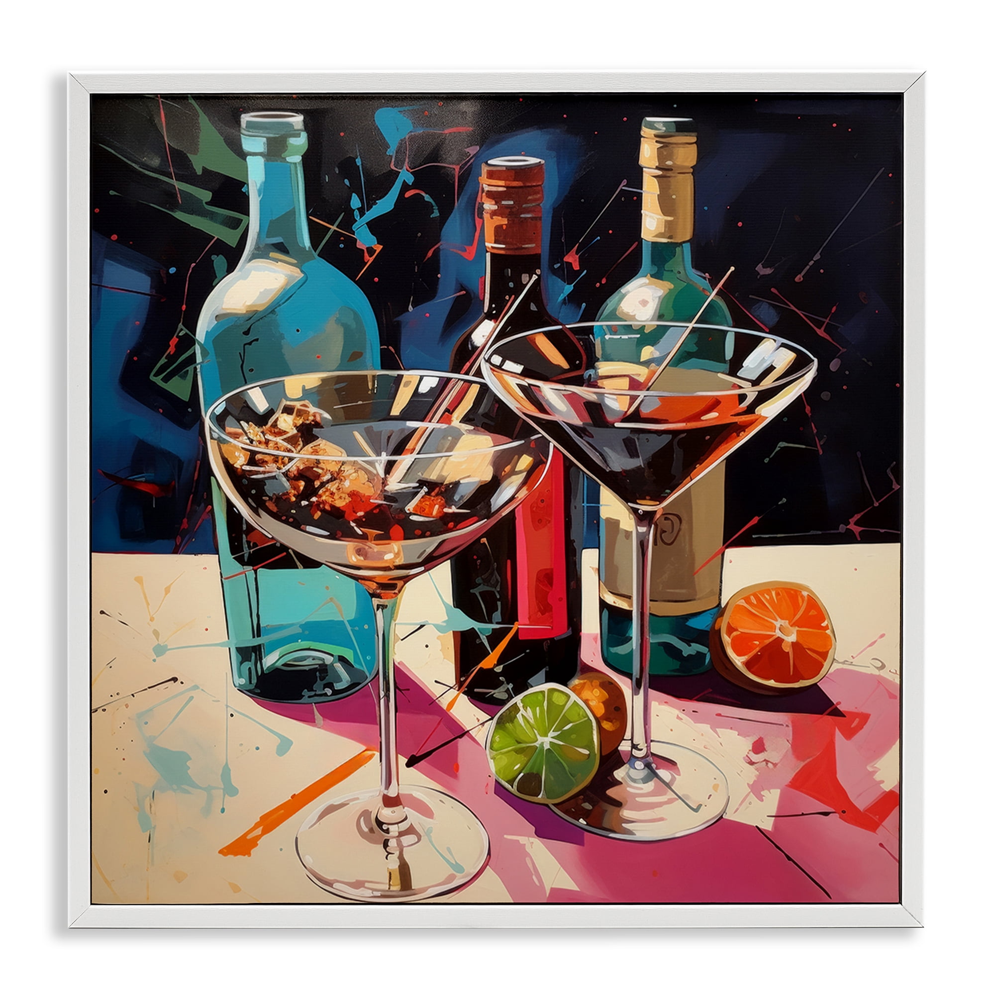 Stupell Industries Artsy Cocktails of Every Sip White Framed Giclee Art, design by Lazar Studio