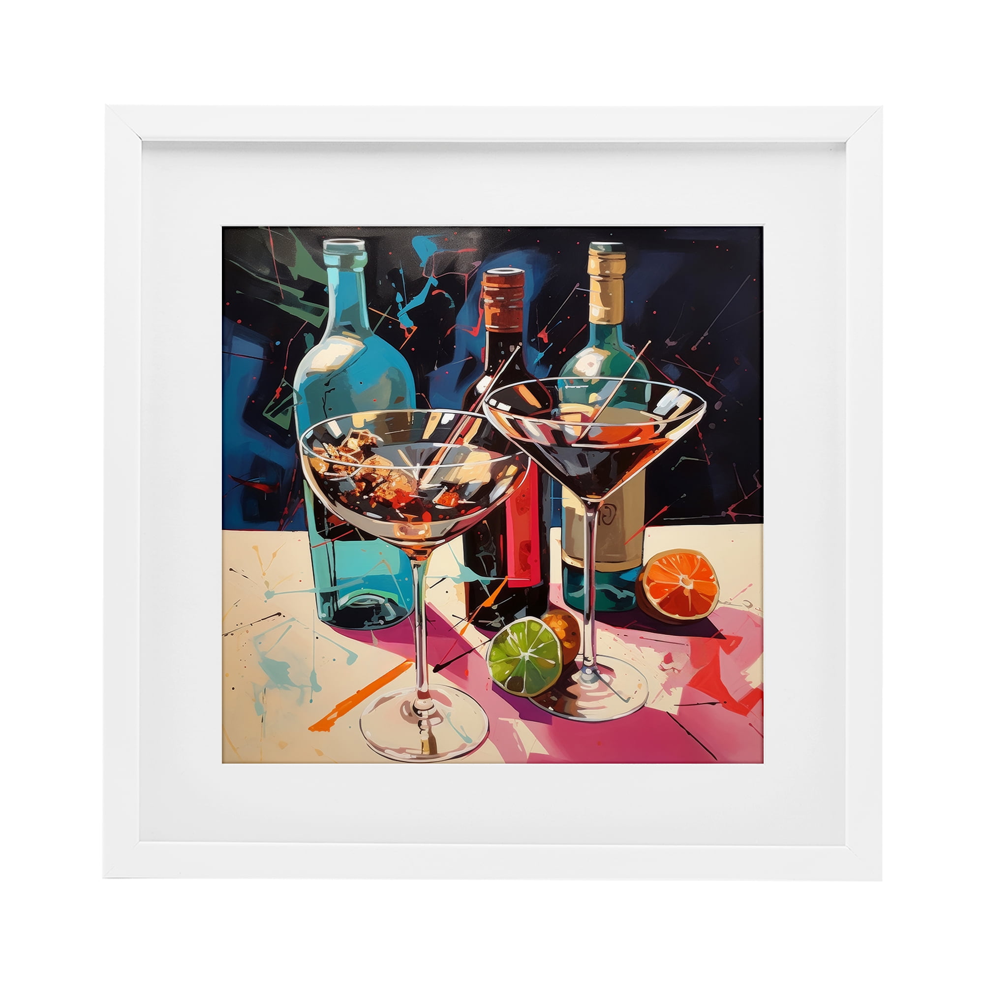 Stupell Industries Artsy Cocktails of Every Sip White Framed Print Under Glass, design by Lazar Studio