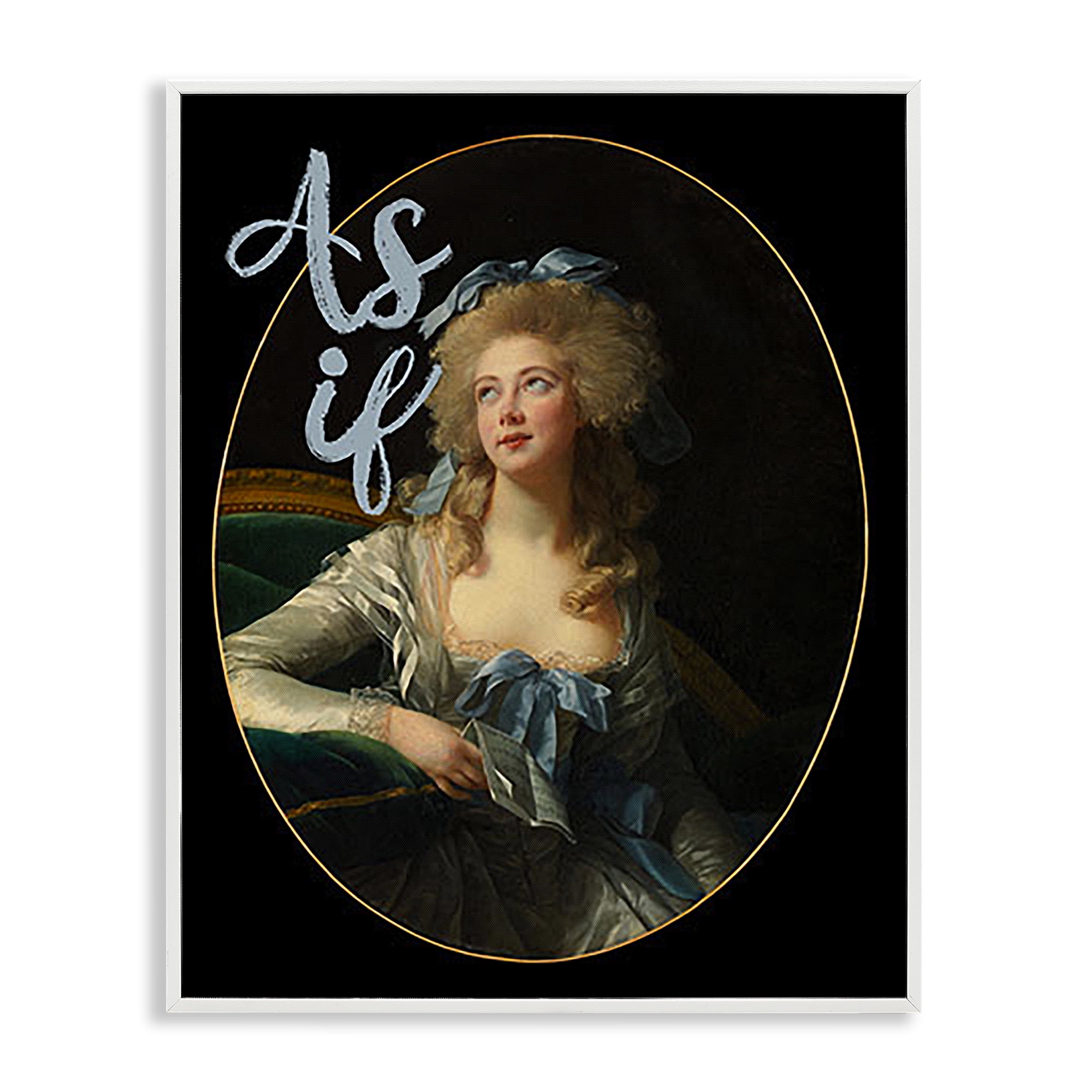 Stupell Industries As If Classical Portrait Novelty & Humor Painting White Framed Art Print Wall Art, 24 x 30