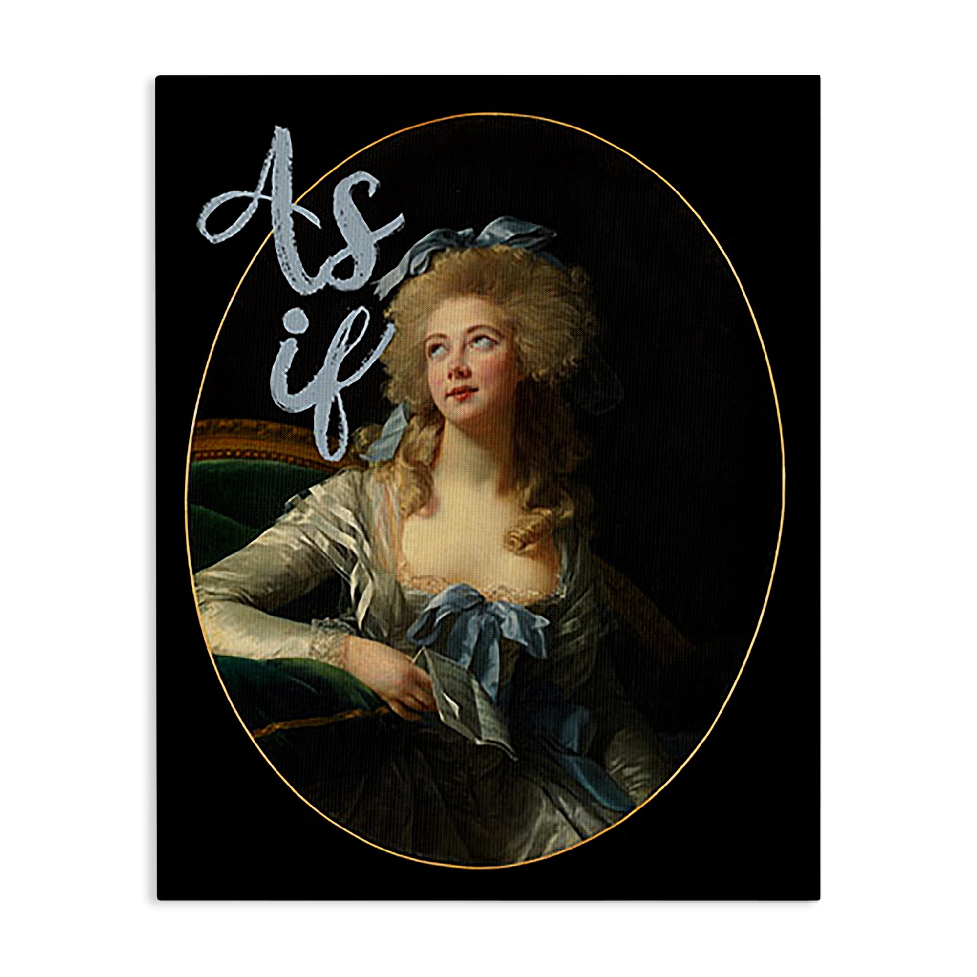 Stupell Industries As If Classical Portrait Novelty & Humor Painting Wrapped Canvas Art Print Wall Art, 36 x 48
