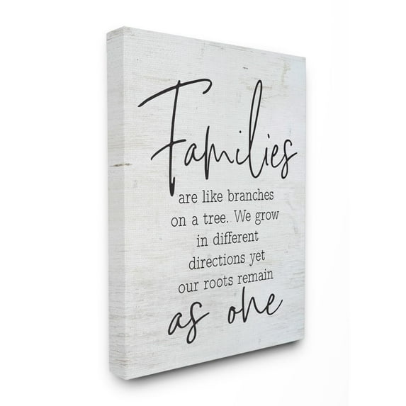 Stupell Industries As One Home Family Inspirational Word On Wood Texture Design Canvas Wall Art by Lettered and Lined