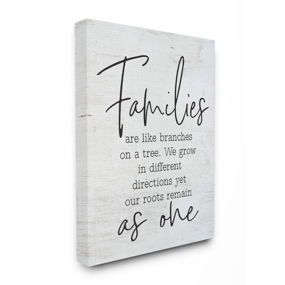 Stupell Industries As One Home Family Inspirational Word On Wood Texture Design Super Canvas Wall Art by Lettered and Lined