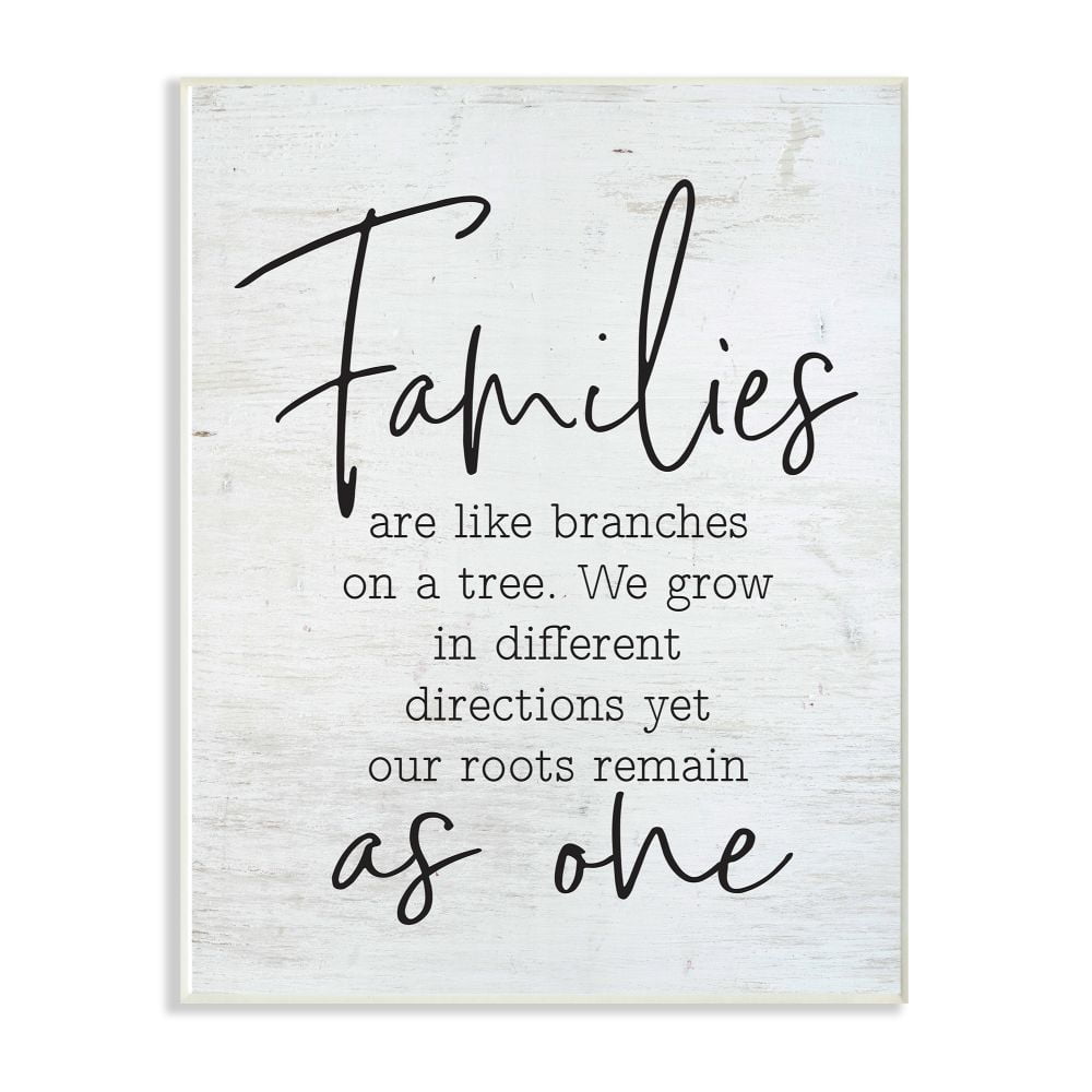 Stupell Industries As One Home Family Inspirational Word On Wood Texture Design Wall Plaque Art by Lettered and Lined