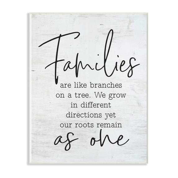 Stupell Industries As One Home Family Inspirational Word On Wood Texture Design Wall Plaque Art by Lettered and Lined