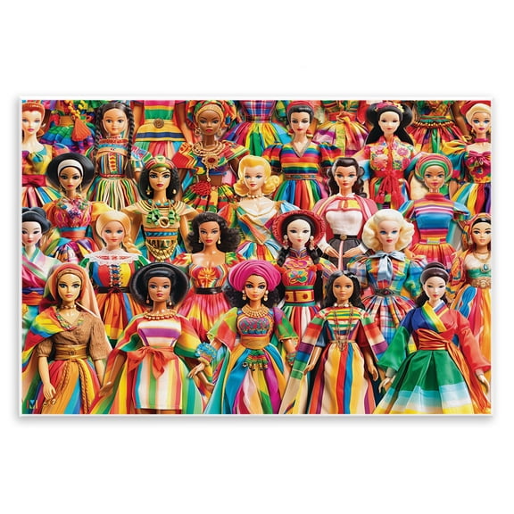 Stupell Industries Asian Inspired Various Cultural Dolls Wall Plaque Art, 19 x 13, by Michael David Ward