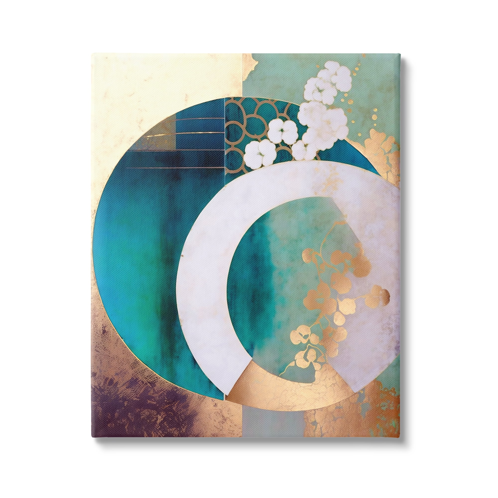 Stupell Industries Asian Moon Abstraction Abstract Painting Gallery Wrapped Canvas Art Print Wall Art, 36 x 48