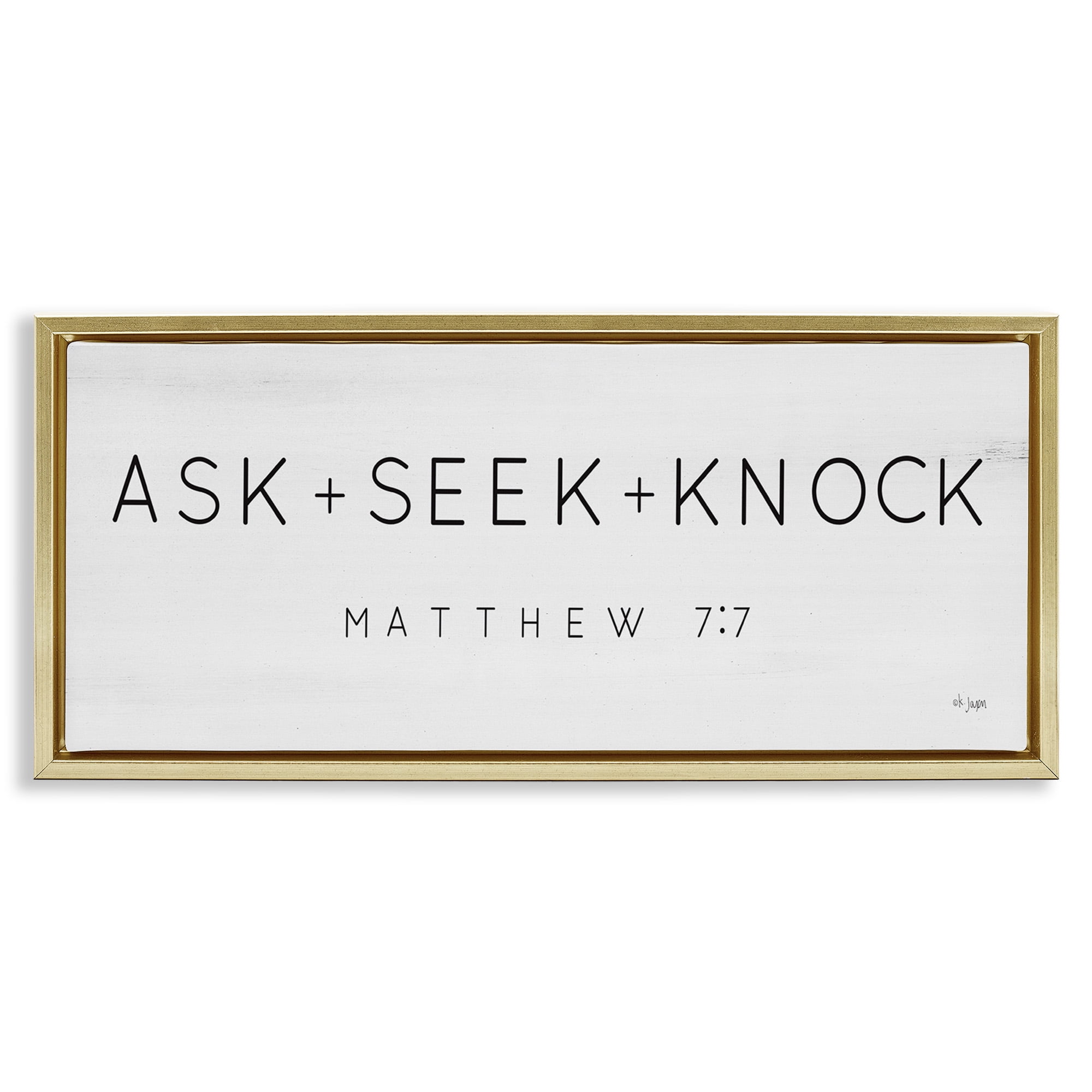Gold Framed Minimalist Religious Canvas Print, 25 x 11