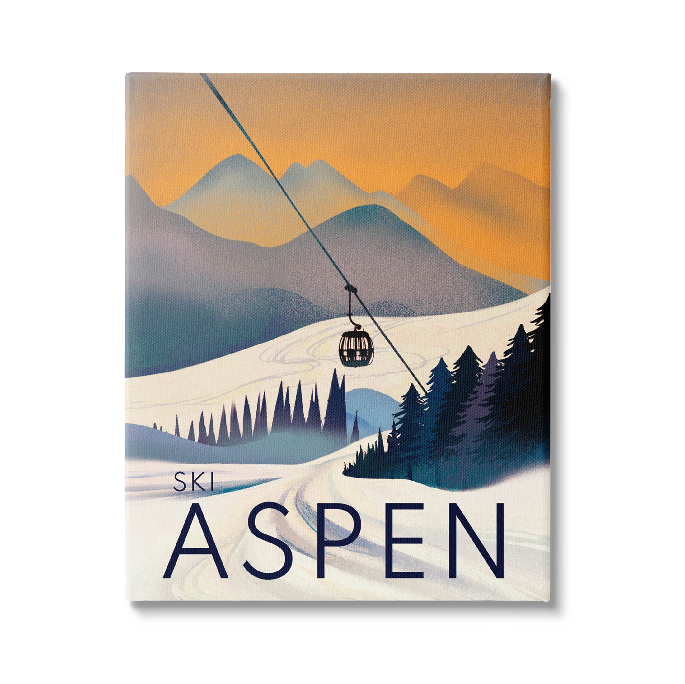Stupell Industries Aspen Snow Slopes Mountain Graphic Art Gallery Wrapped Canvas Print Wall Art, Design by Ziwei Li