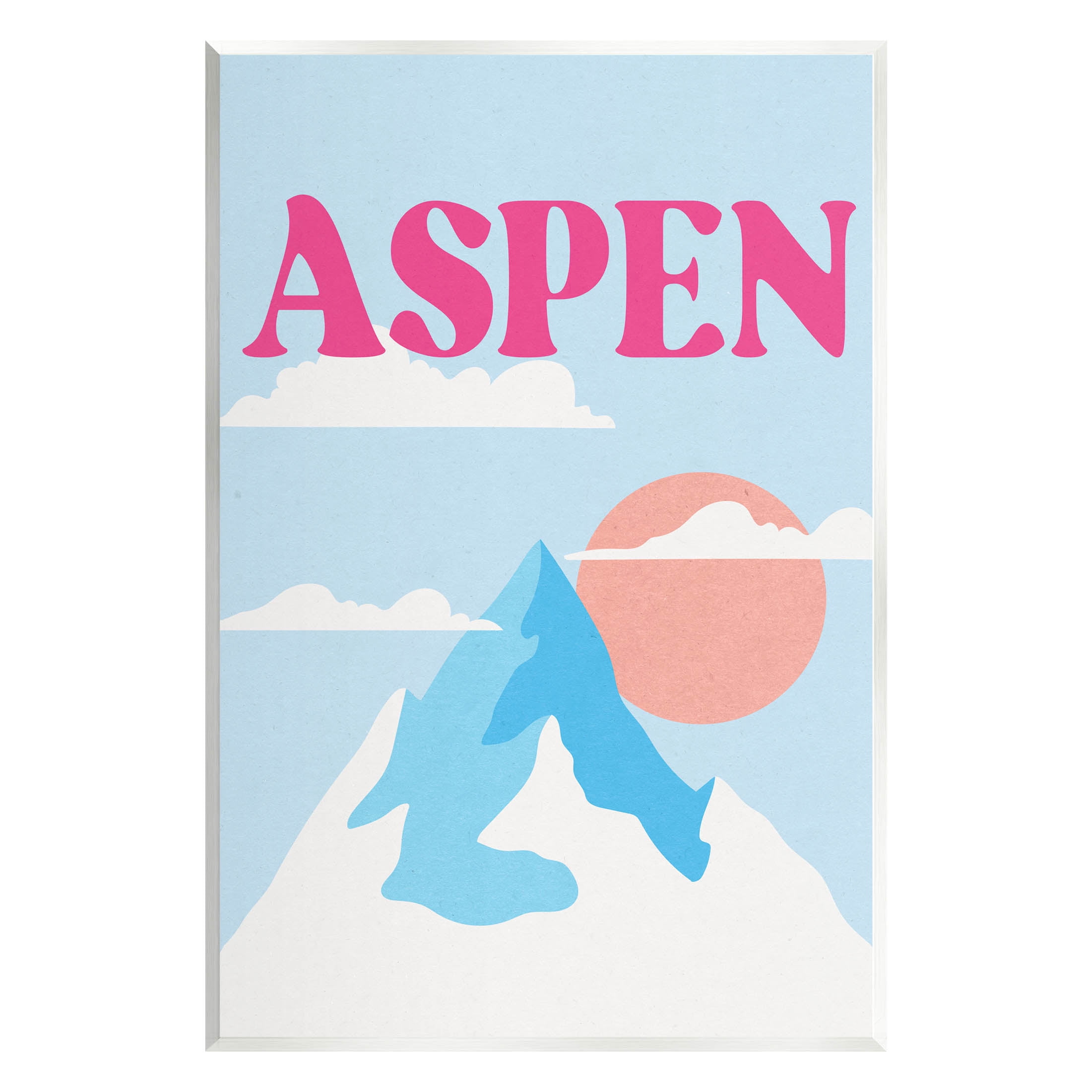 Stupell Industries Aspen Snowy Mountain Peak Graphic Art Unframed Art Print Wall Art, Design by Lil' Rue