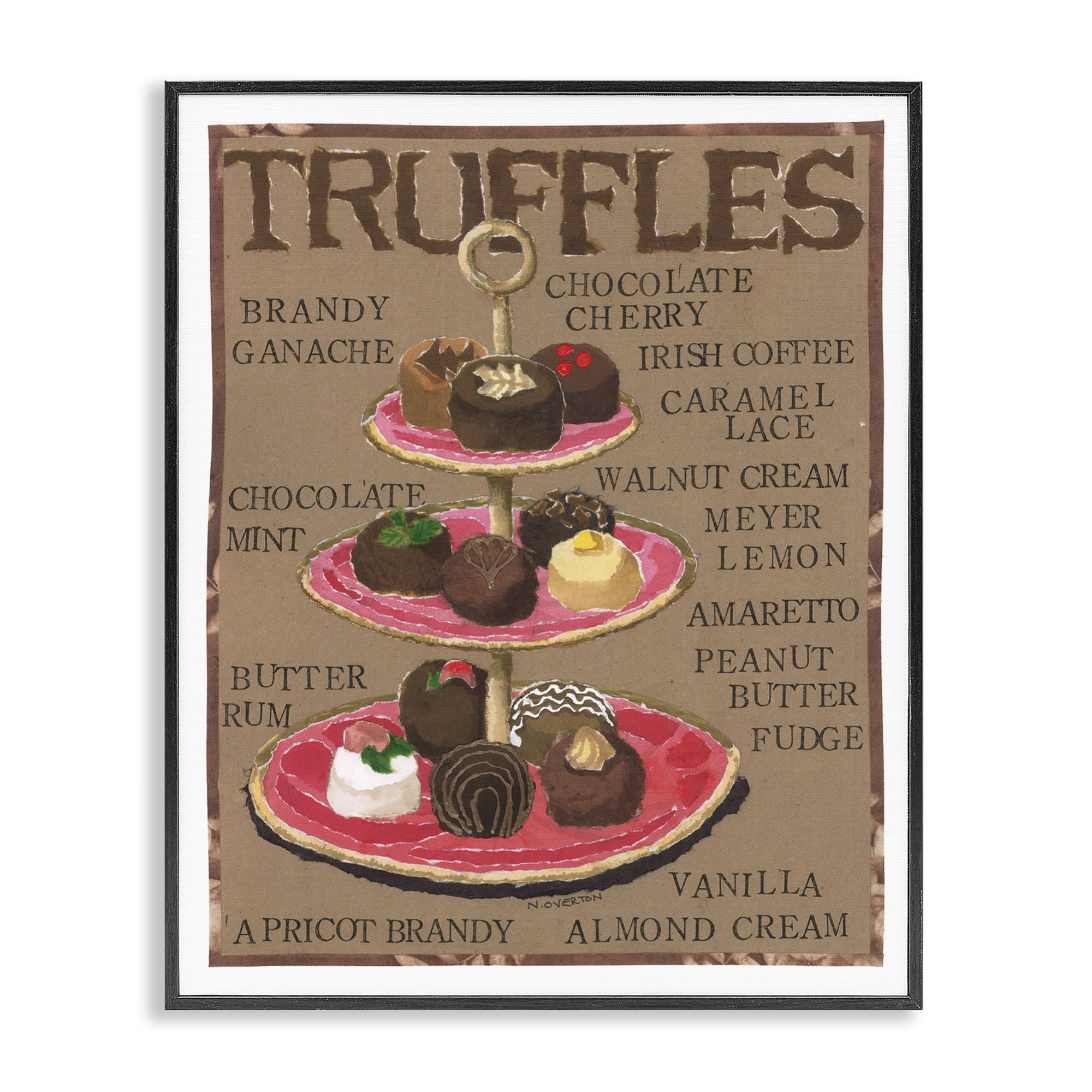 Stupell Industries Assorted Chocolate Truffles Food & Beverage Painting Black Framed Art Print Wall Art, 11 x 14