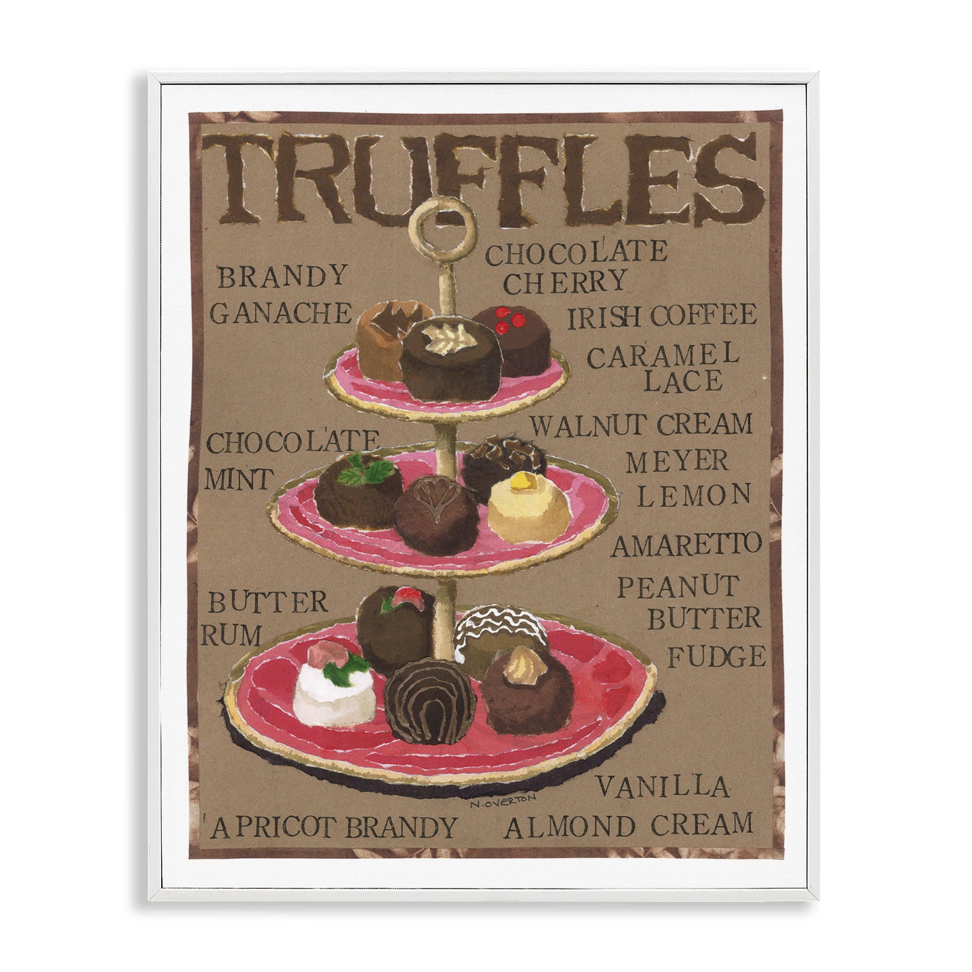 Stupell Industries Assorted Chocolate Truffles Food & Beverage Painting White Framed Art Print Wall Art, 16 x 20