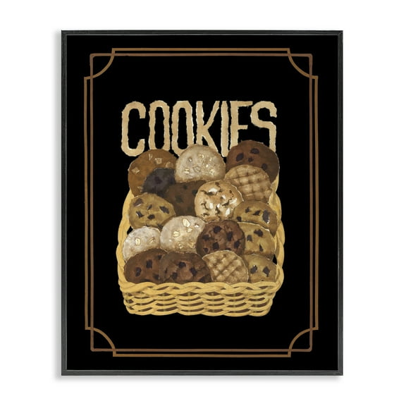 Stupell Industries Assorted Cookie Basket Food & Beverage Painting Black Framed Art Print Wall Art, 11 x 14
