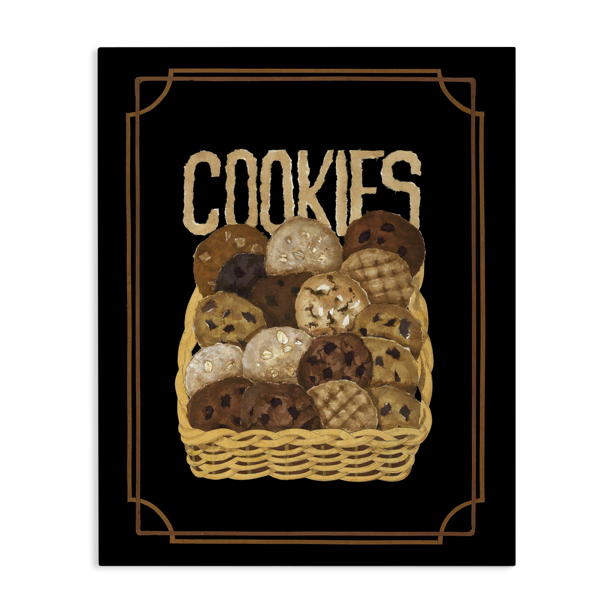 Stupell Industries Assorted Cookie Basket Food & Beverage Painting Gallery Wrapped Canvas Art Print Wall Art, 16 x 20
