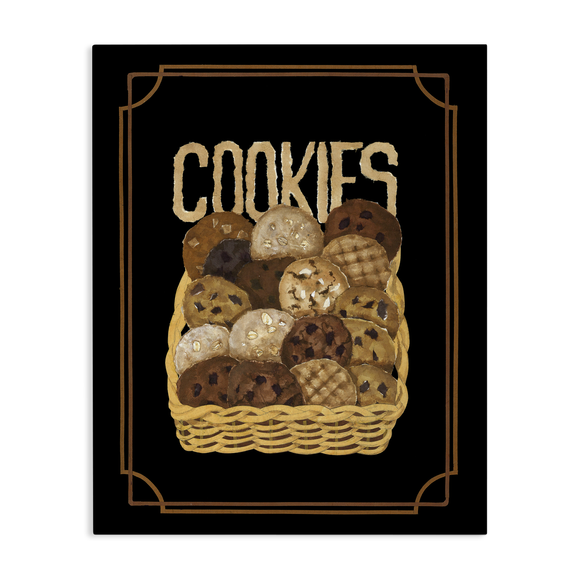 Stupell Industries Assorted Cookie Basket Food & Beverage Painting Gallery Wrapped Canvas Art Print Wall Art, 36 x 48
