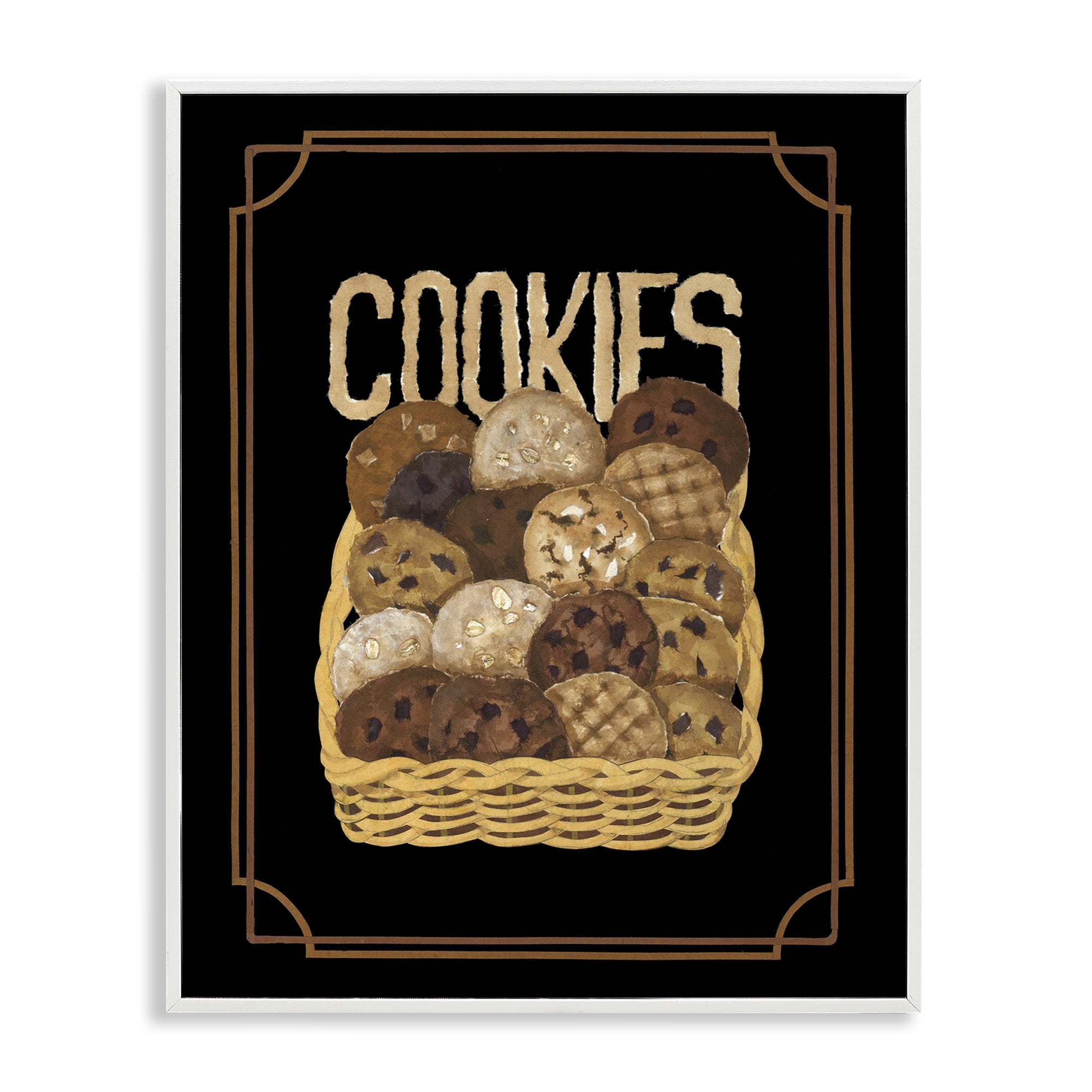 Stupell Industries Assorted Cookie Basket Food & Beverage Painting White Framed Art Print Wall Art, 24 x 30