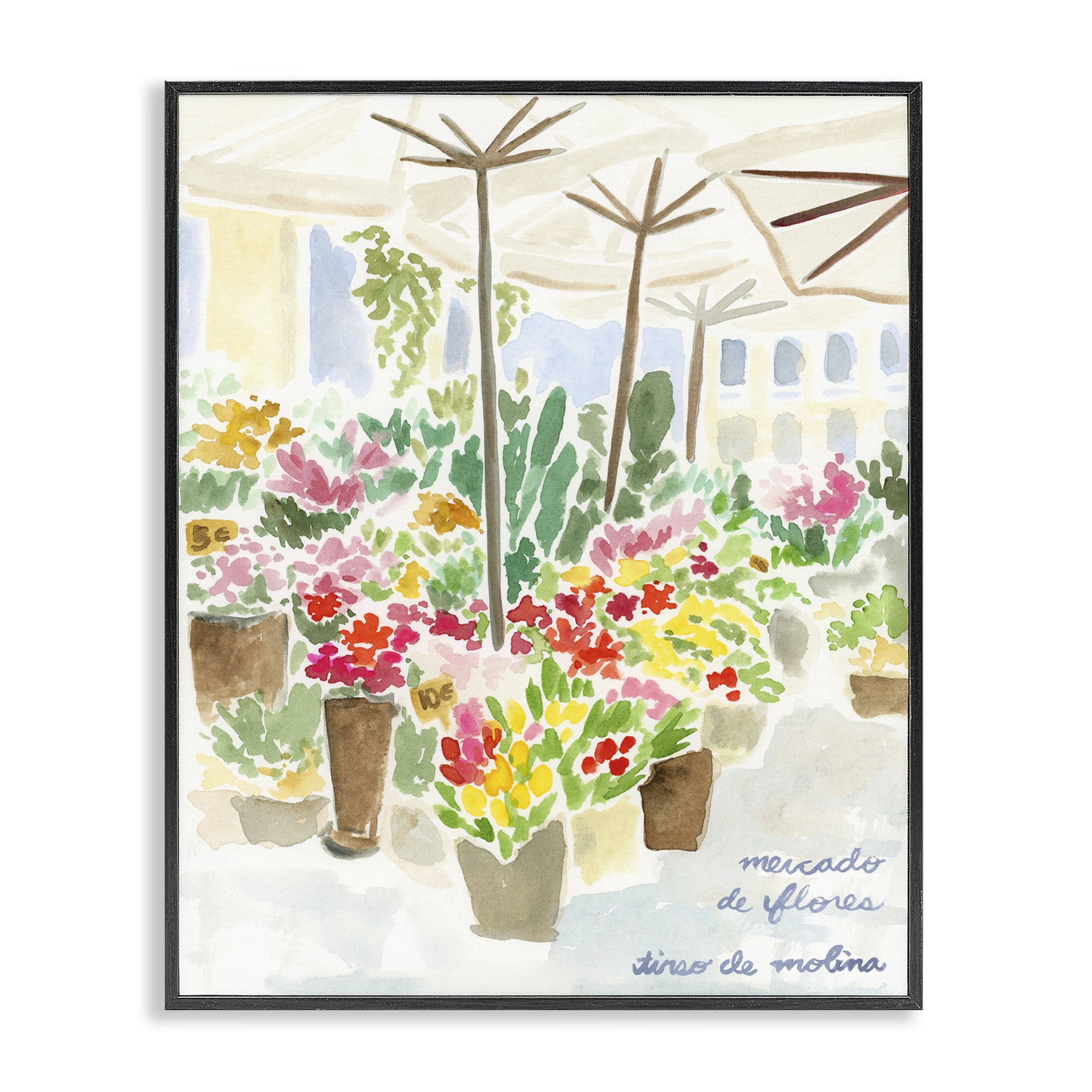 Stupell Industries Assorted Florals Scenery Scenic & Cityscapes Painting Black Framed Art Print Wall Art, 16 x 20