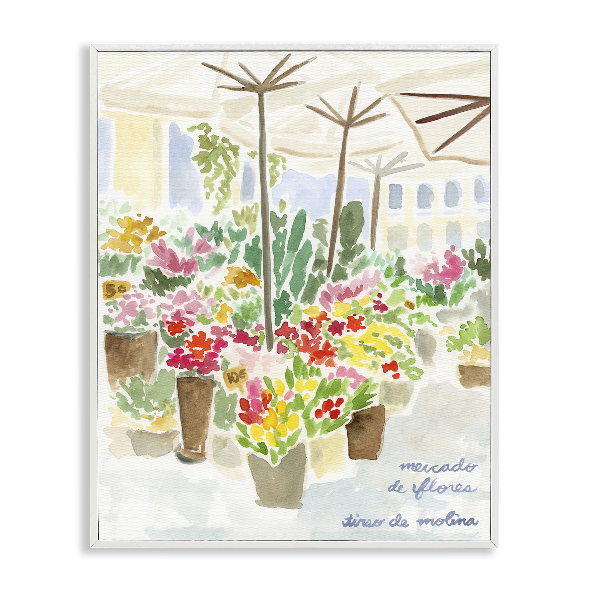 Stupell Industries Assorted Florals Scenery Scenic & Cityscapes Painting White Framed Art Print Wall Art, 11 x 14