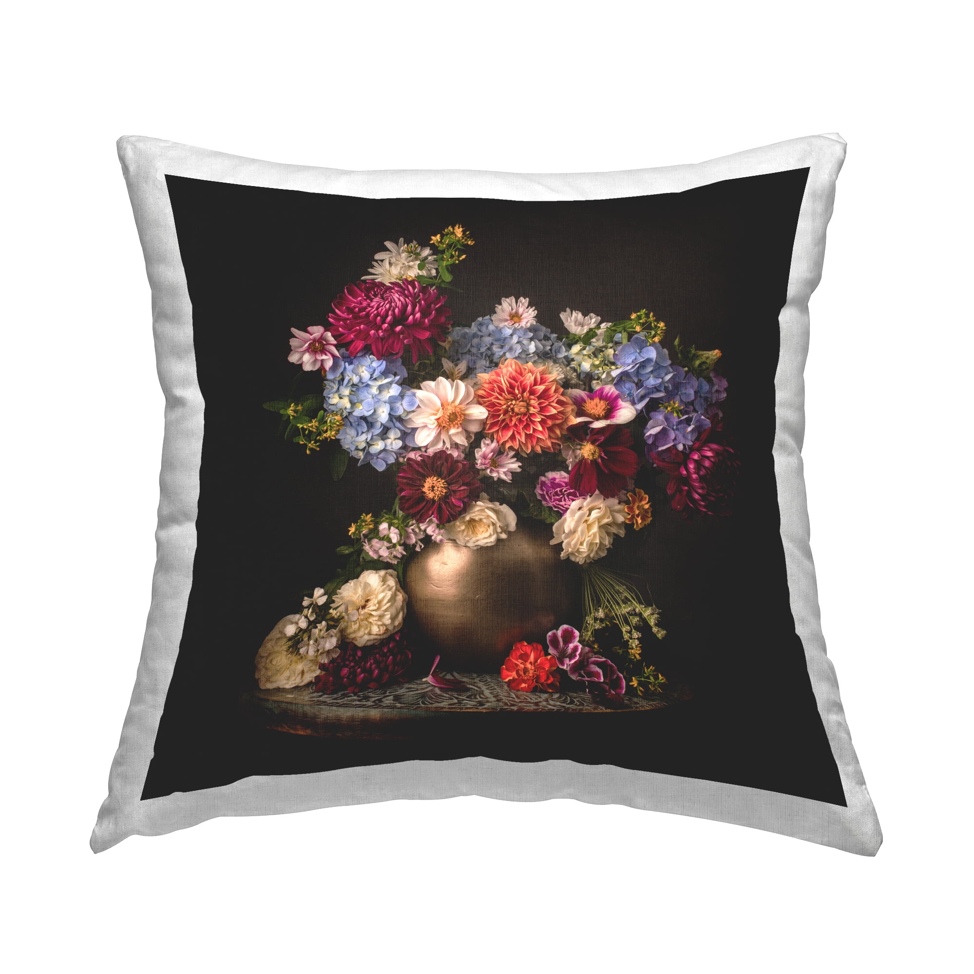 Stupell Industries Assorted Flowers Arrangement Decorative Printed Throw Pillow Design by Leah McLean.