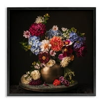 Stupell Industries Assorted Flowers Arrangement Plants & Flowers Photography Black Framed Art Print Wall Art, 12 x 12