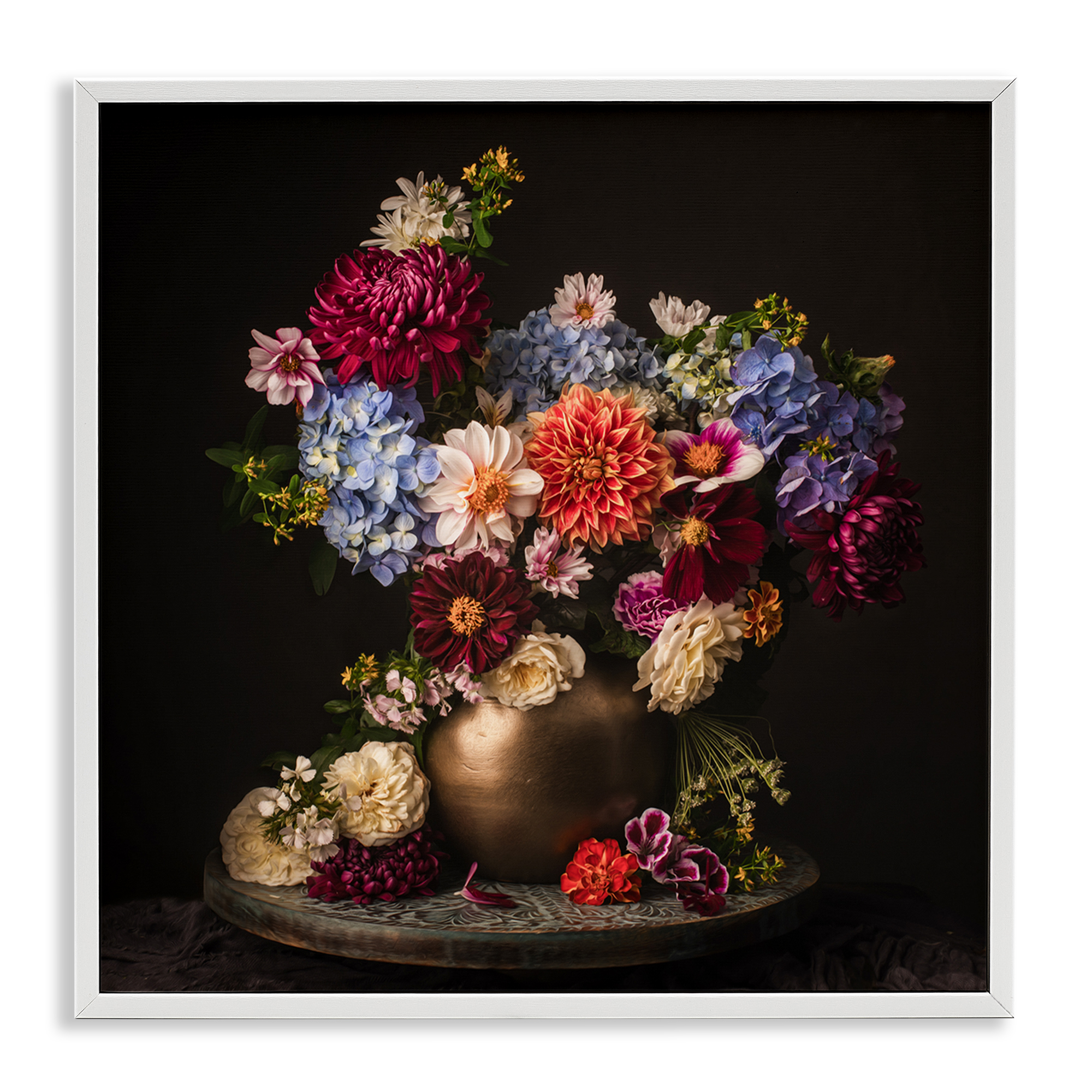 Stupell Industries Assorted Flowers Arrangement Plants & Flowers Photography White Framed Art Print Wall Art, 12 x 12