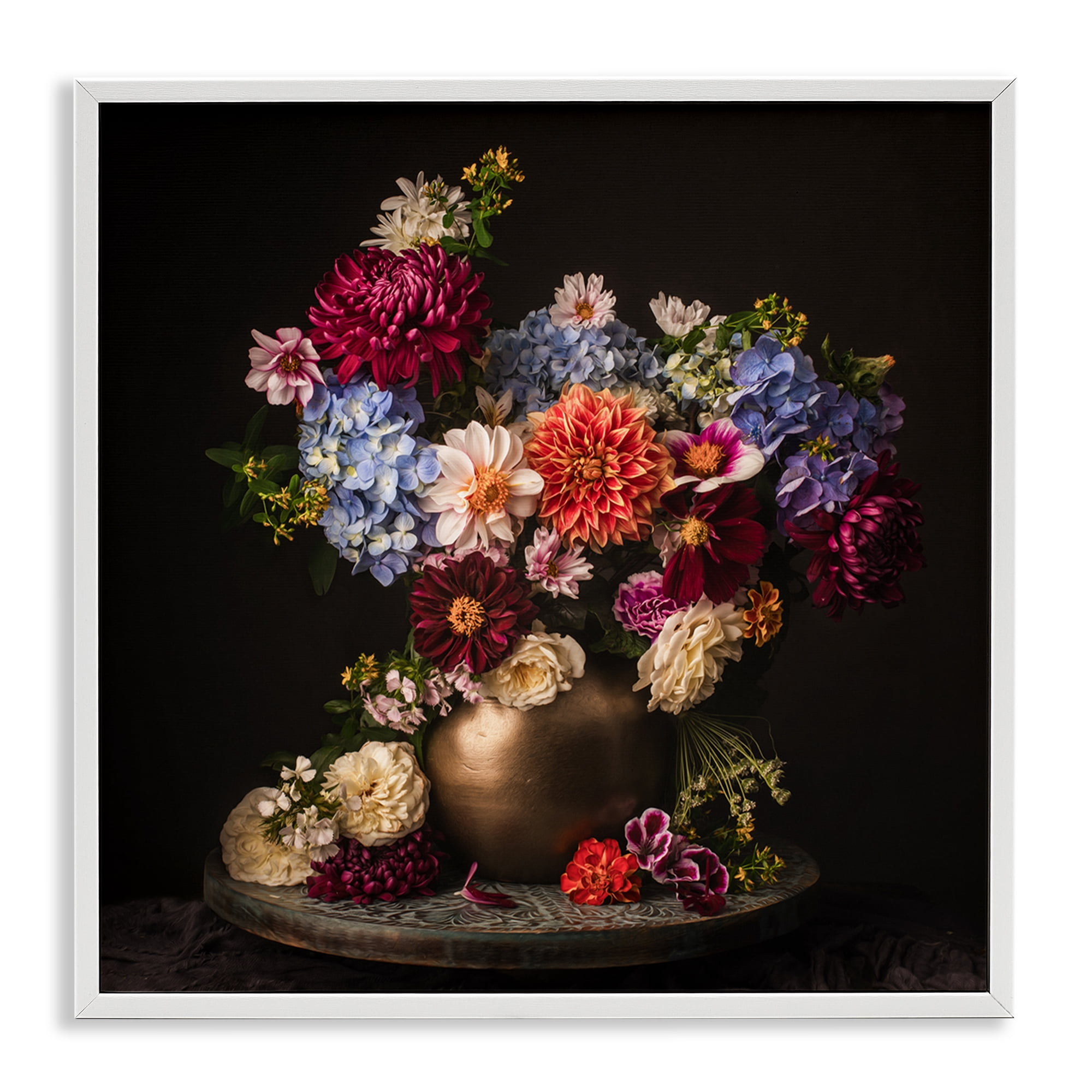 Stupell Industries Assorted Flowers Arrangement Plants & Flowers Photography White Framed Art Print Wall Art, 17 x 17