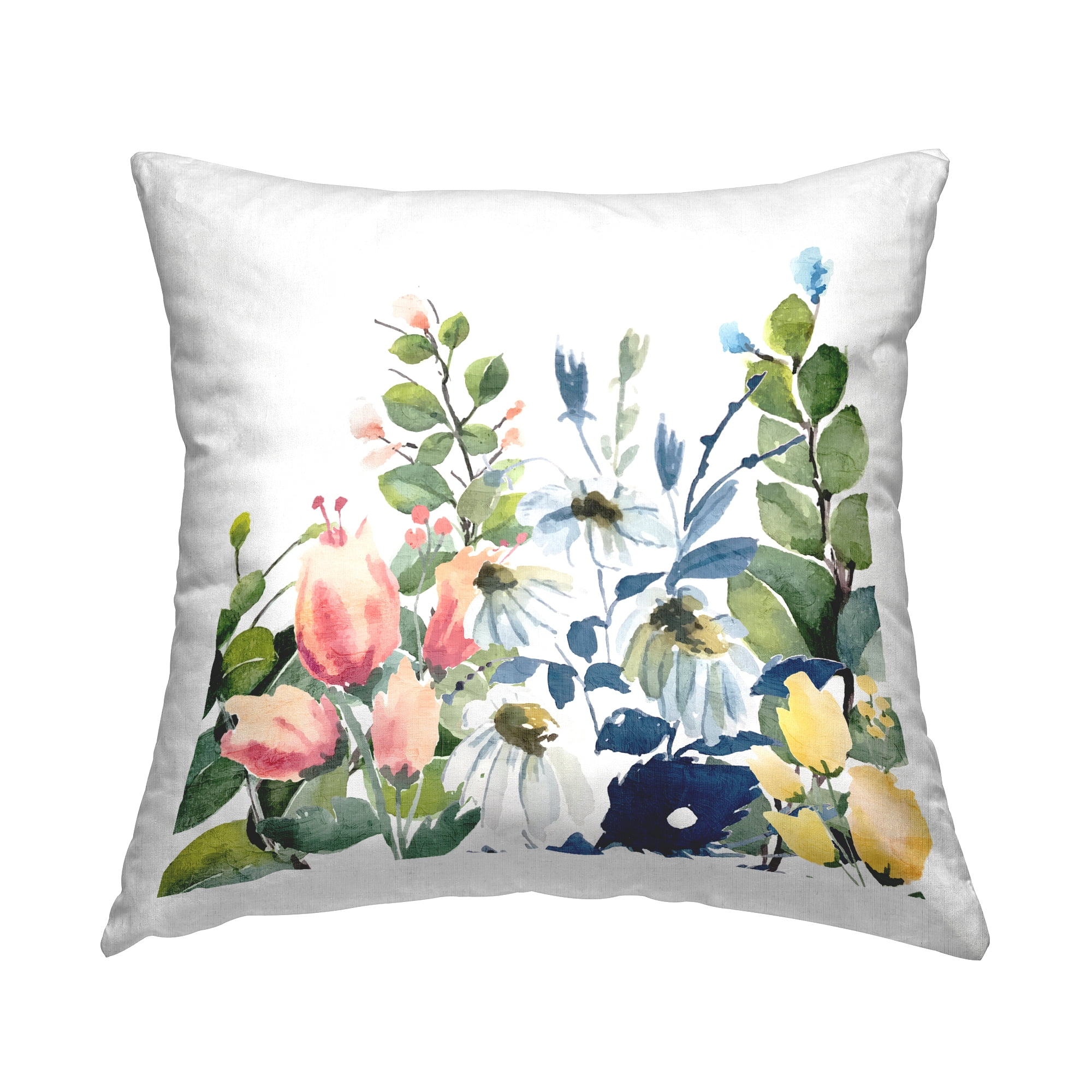 Stupell Industries Assorted Spring Blooms Decorative Printed Throw Pillow Design by Kim Allen.