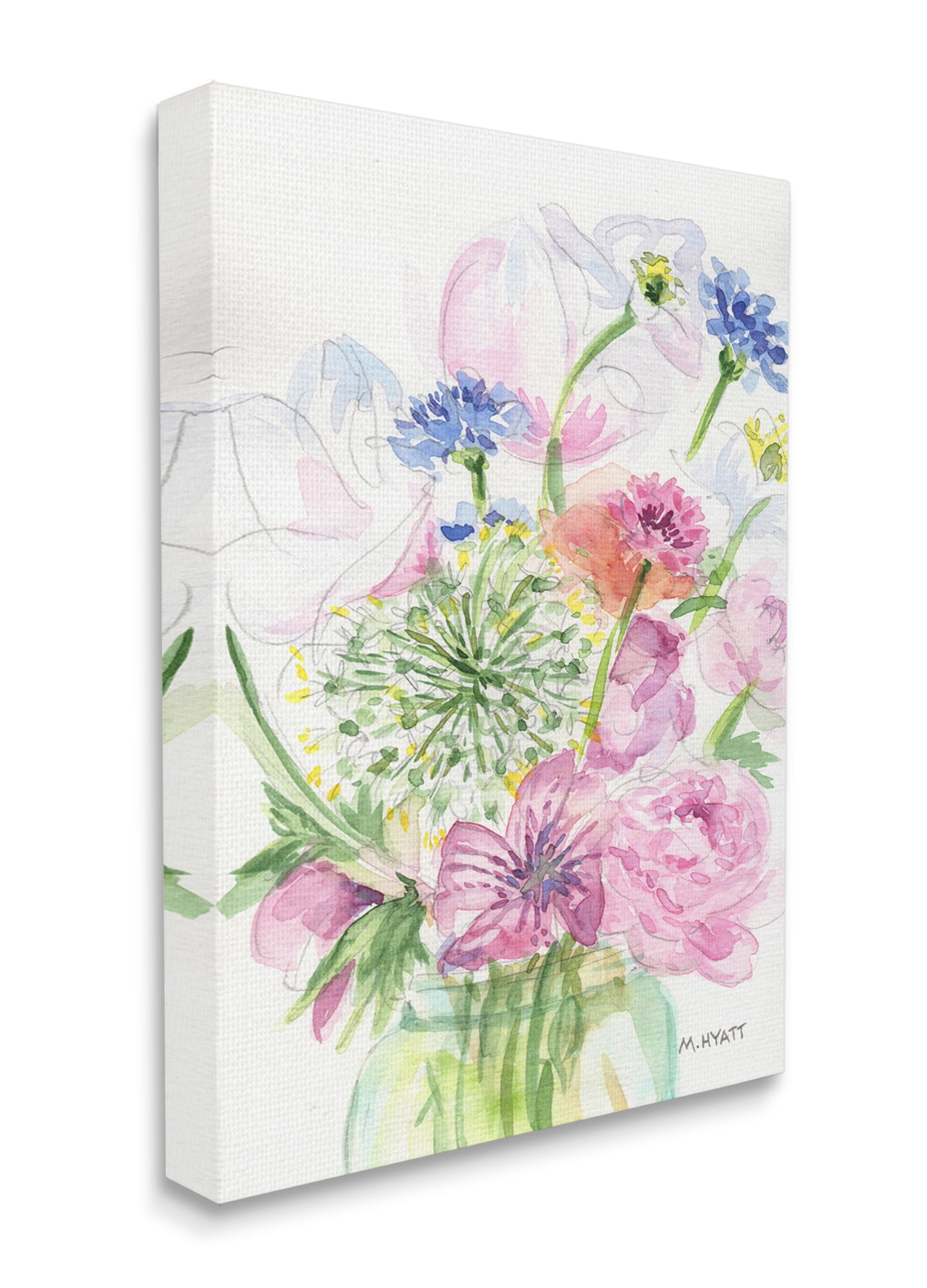 Stupell Industries Assorted Spring Floral Bouquet in Canning Jar Canvas Wall Art, 24 x 30, Design by Melissa Hyatt LLC