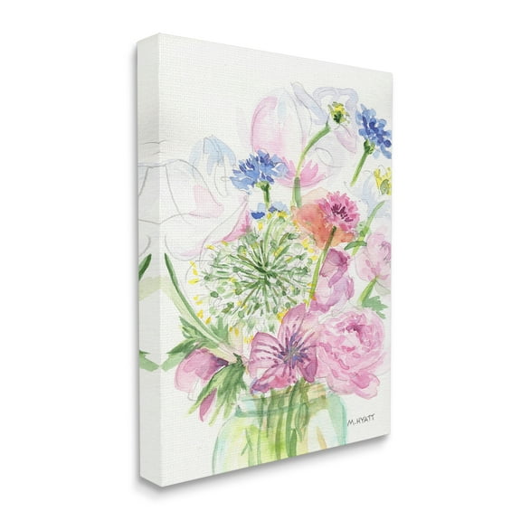 Stupell Industries Assorted Spring Floral Bouquet in Canning Jar Canvas Wall Art, 24 x 30, Design by Melissa Hyatt LLC