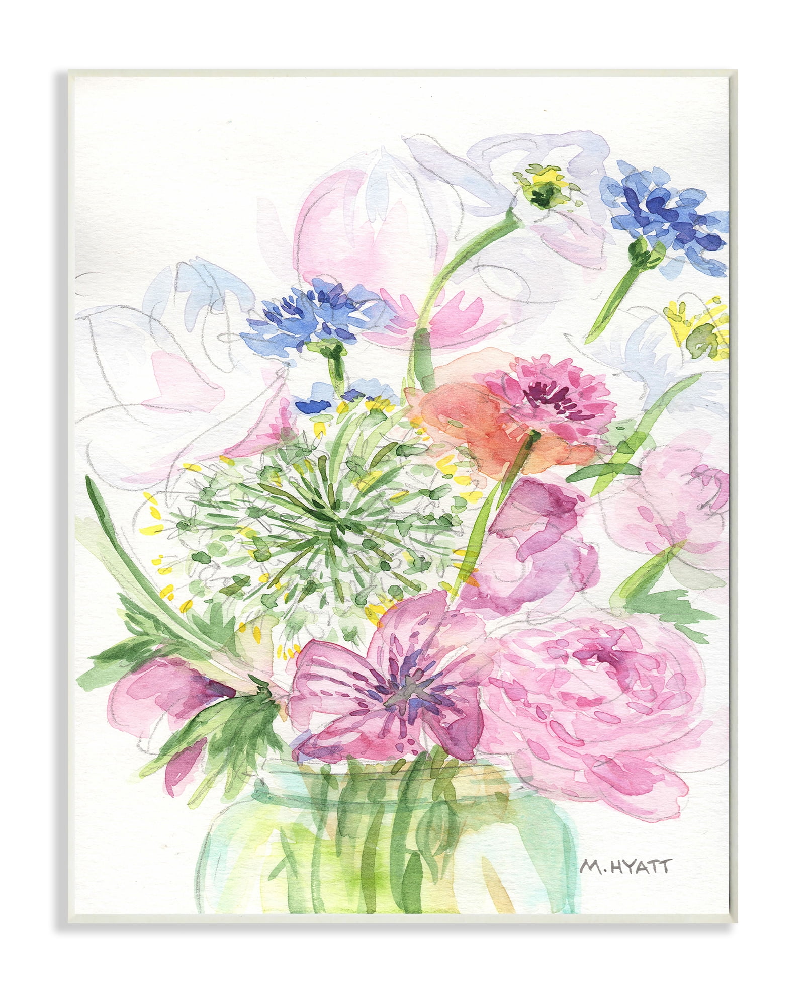 Stupell Industries Assorted Spring Floral Bouquet in Canning Jar Wall Plaque, 10 x 15, Design by Melissa Hyatt LLC
