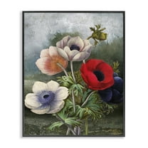 Stupell Industries Assorted Vintage Poppies Botanical & Floral Painting Black Framed Art Print Wall Art, 11 x 14
