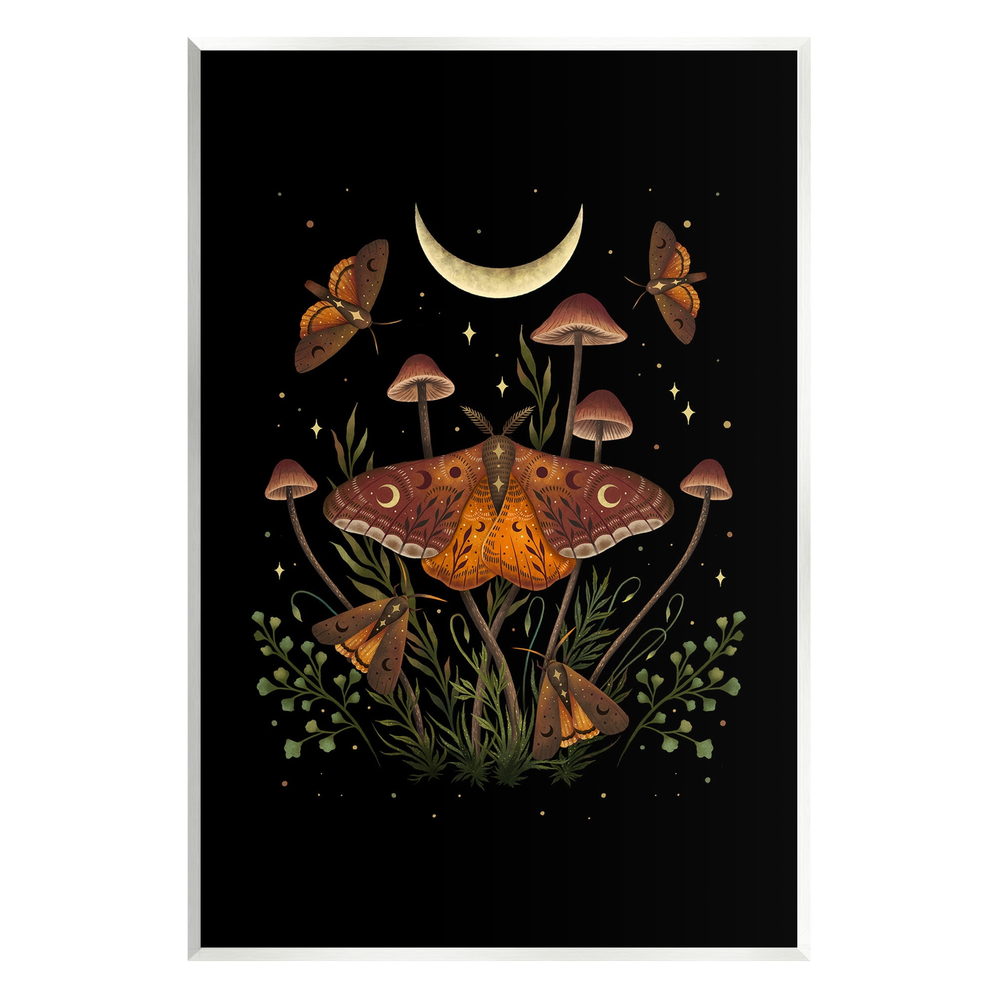 Stupell Industries Astral Moth & Moon Animals & Insects Painting Unframed Art Print Wall Art, 10 x 15